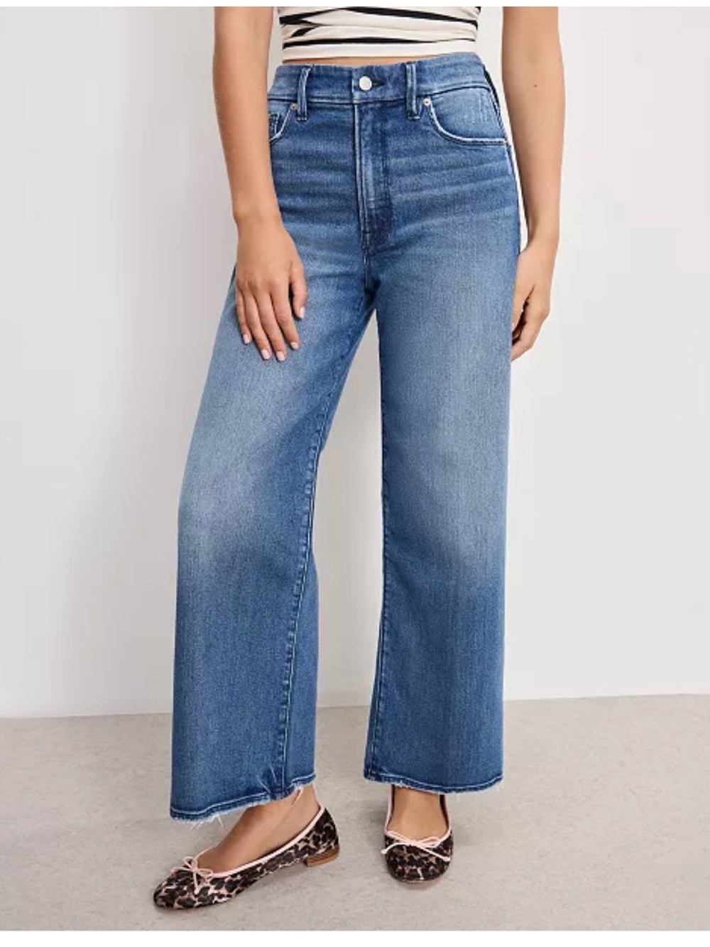 Good American Good Waist Palazzo Crop Jeans Size 18